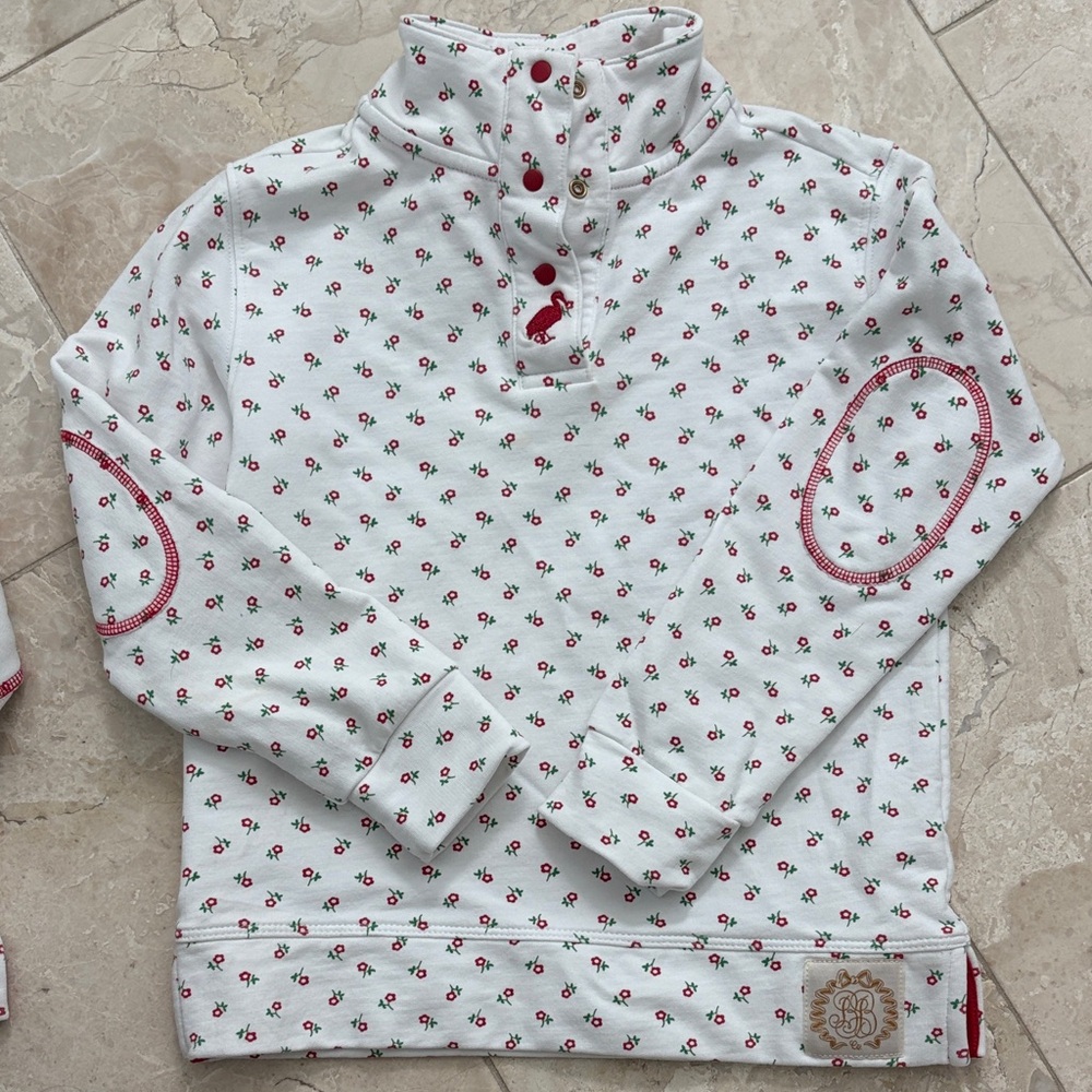 The Beaufort Bonnet Company White and Red Floral Top